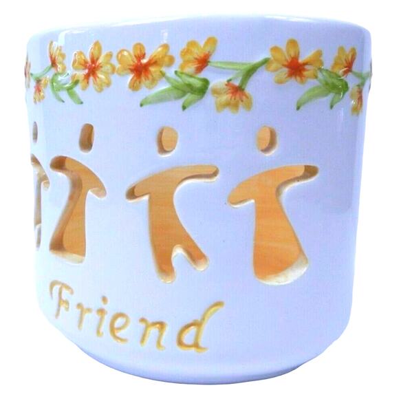 Vintage Waxcessories Original Friendship Light Ceramic Votive Candle Holder 4" - Picture 1 of 8